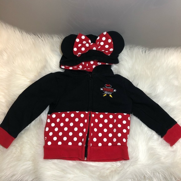 Disney Other - Disney Parks | Minnie Mouse Zip Up Hoodie 2T